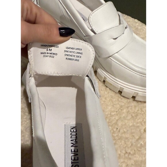 Steve Madden Women's Approach Loafers Chunky Sole Bone Size 6 - Picture 3 of 3